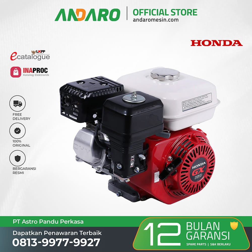 Honda GX-160 Mesin Penggerak | Engine Bensin Kapasitas 5.5 HP | Harga ...